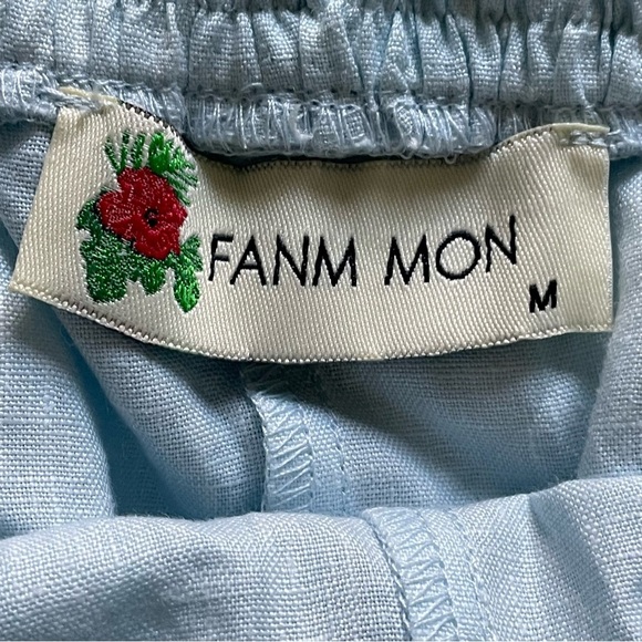 Fanm Mon Demir Drawstring Linen Shorts in Light Lagoon or Light Blue NWOT - Picture 11 of 11